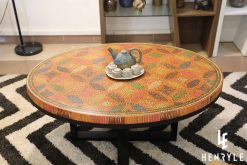 Lucky Coins Colored Pencil Coffee Table with potery